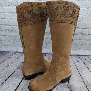 Nurture Tall Tan Suede Leather Boots womens size 9